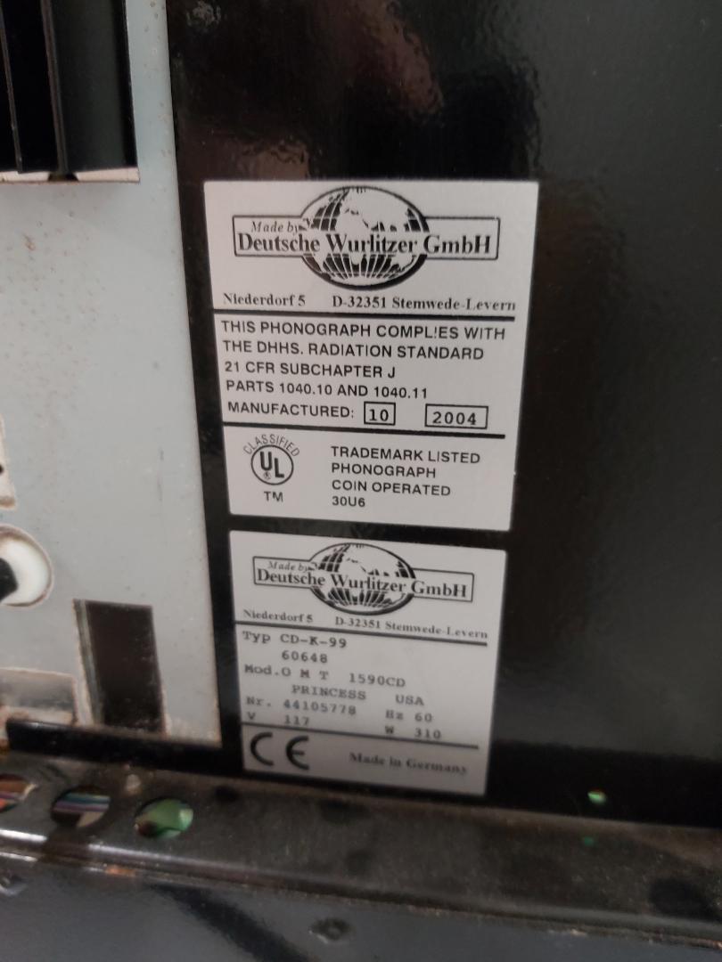 WURLITZER PRINCESS CD Jukebox for sale Miniature Scale Version of ONE